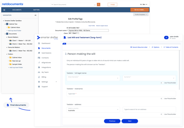 Smarter Drafter + NetDocuments